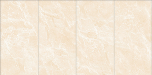 Foshan 600x1200mm Carreaux de sol vitrés de salon jaune beige poli pour la villa