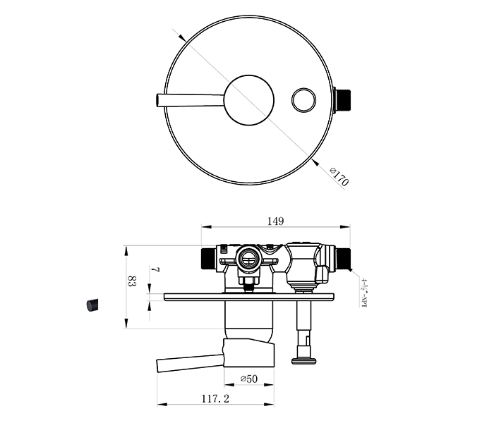 Mitigeur de lavabo inductif carré de salle de bain