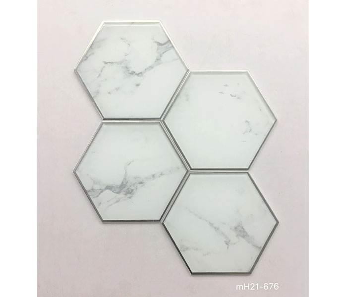 Mosaïque en verre de luxe d'hexagone de décoration de haut niveau pour le centre commercial d'hôtel